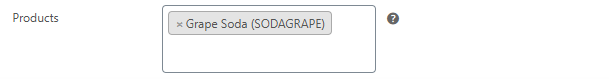 The Usage restriction tab showing Grape Soda listed under the Products field after the coupon was saved.