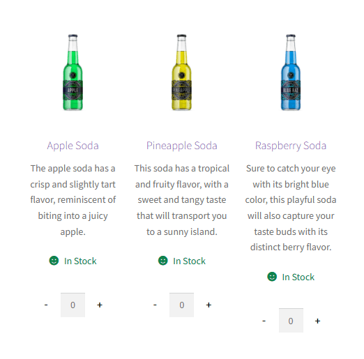 The Mix and Match picker on the "Build Your Own Soda Pack" container, showing Apple Soda available for selection alongside the other sodas.