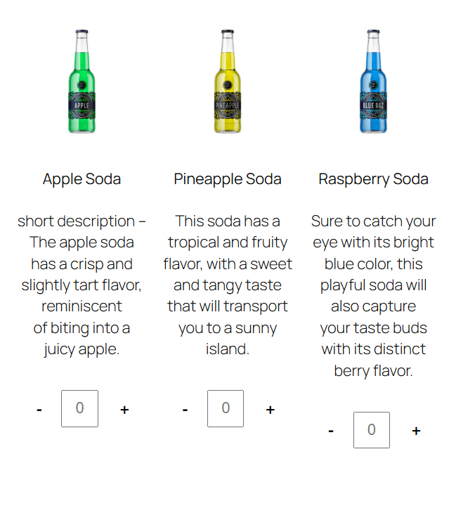 The Mix and Match picker on the "Build Your Own Soda Pack" container, showing Apple Soda available for selection alongside the other sodas.